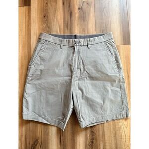English Laundry Golf Chino Shorts Men's 32 Gray Cotton Stretch Flat Front